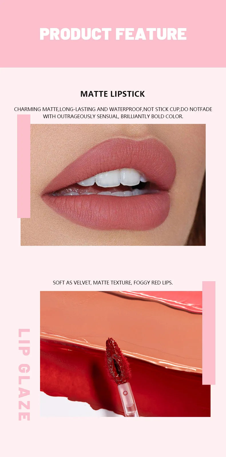 5 Colors Matte Waterproof Velvet Nude Lipstick